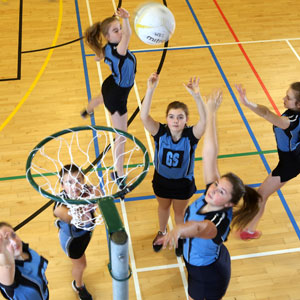 Netball game at William Brookes School