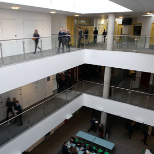 View of corridors and classrooms in William Brookes School