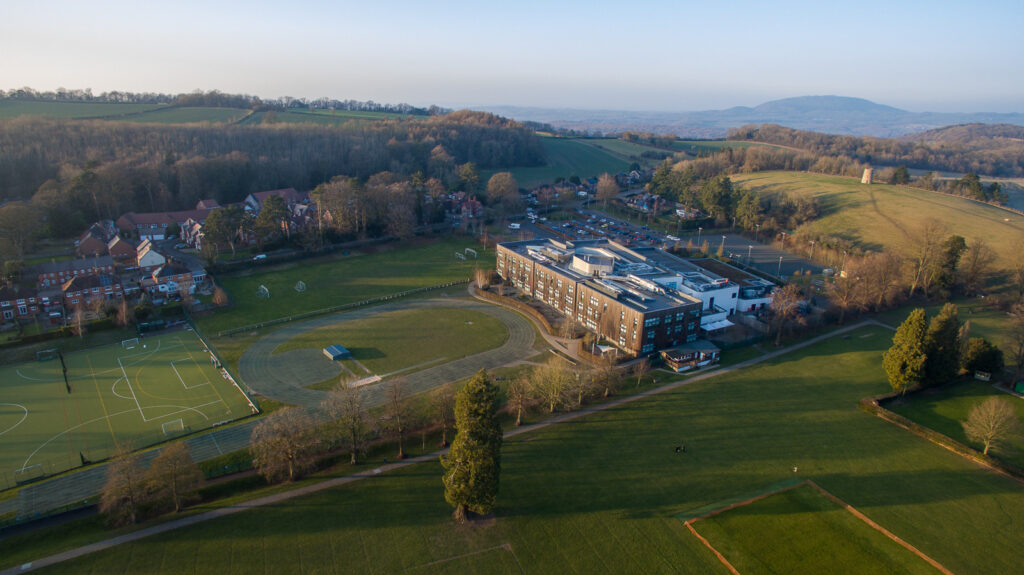 A shot of William Brookes School building and ground facilities